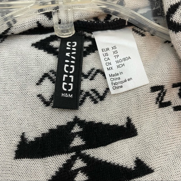 H&M Aztec inspired Open Waterfall Cardigan Black - Picture 5 of 6